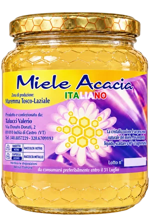 Vasetto di miele di acacia dell'Apicoltura Valerio Talucci